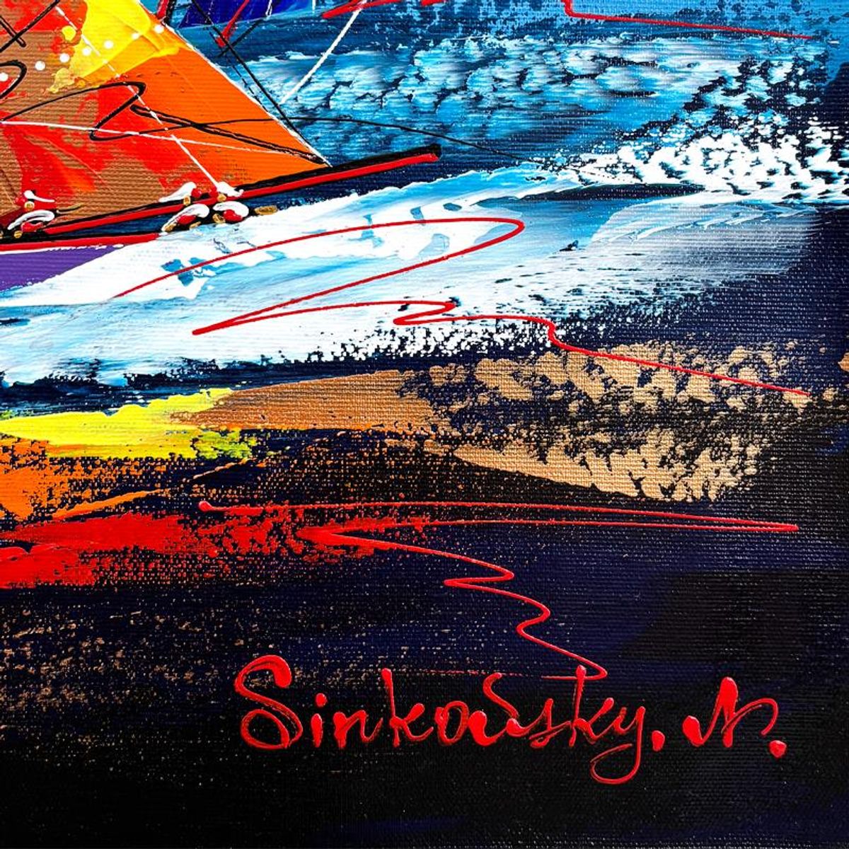 Natalia Sinkovsky, Original Acrylic Painting on Canvas, Hand Signed with Letter of Authenticity.