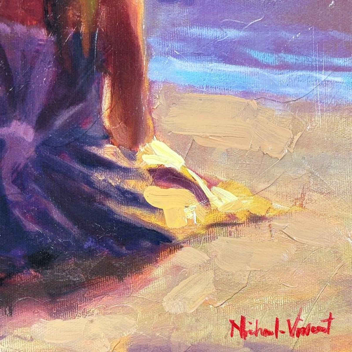Michael Vincent, "Paradise Beach" Hand Embellished Limited Edition on Canvas, Numbered 100/195 and Hand Signed with Letter of Authenticity.