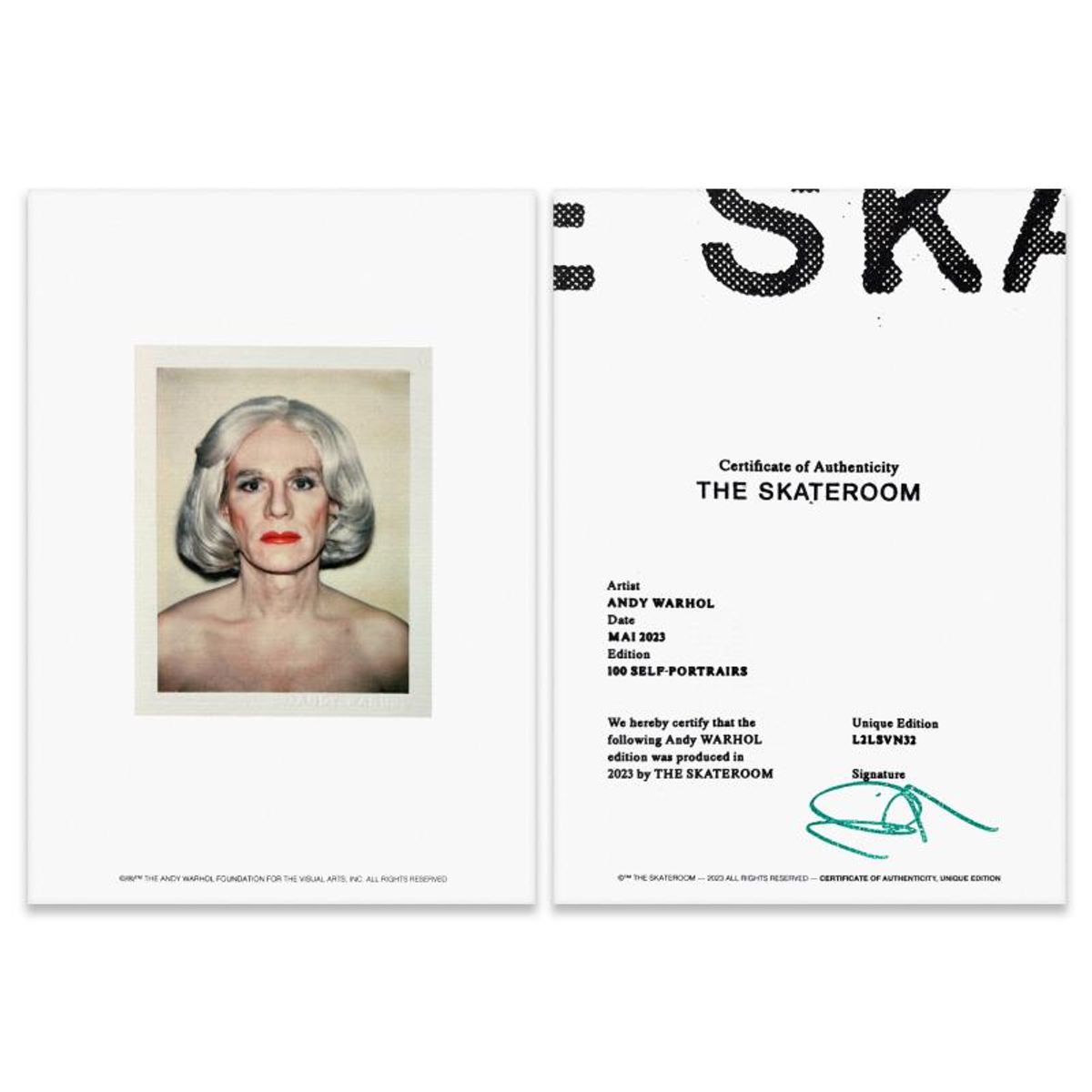 Andy Warhol (1928-1987), "Self-Portrait (Grey)" Framed One-of-a-Kind Unique Edition Skateboard, Signed Inverso with Certificate of Authenticity.