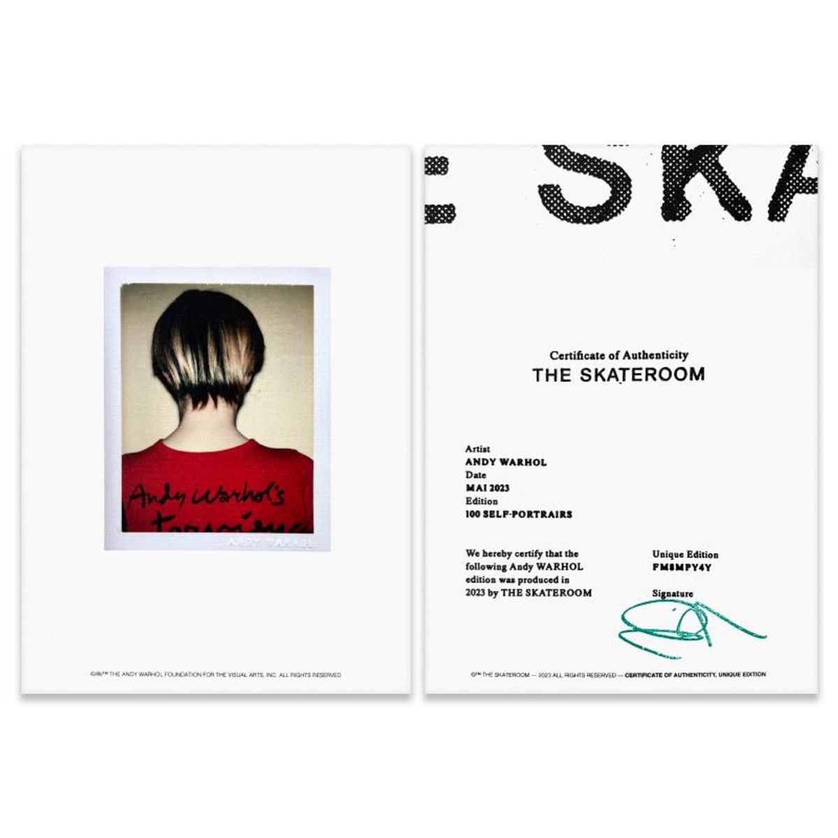 Andy Warhol (1928-1987), "Self-Portrait (Yellow)" Framed One-of-a-Kind Unique Edition Skateboard, Signed Inverso with Certificate of Authenticity.