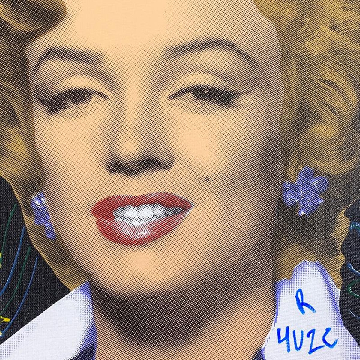 Ringo Daniel Funes, "Marilyn Classic" Framed One-of-a-Kind Mixed Media on Canvas, Hand Signed with Letter of Authenticity.