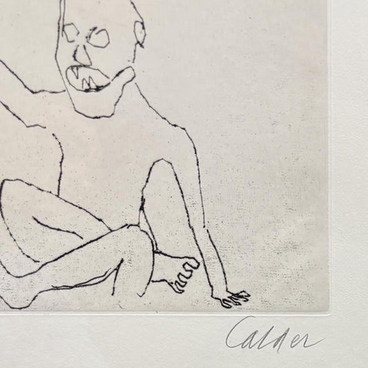 Alexander Calder (1898-1976), Framed Etching, Hand Signed from the "Santa Claus" Portfolio with Letter of Authenticity.