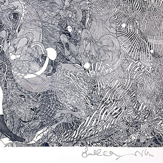 Guillaume Azoulay, "Le Circue (Blue)" Framed Limited Edition Etching, Numbered 1/1 and Hand Signed with Letter of Authenticity.