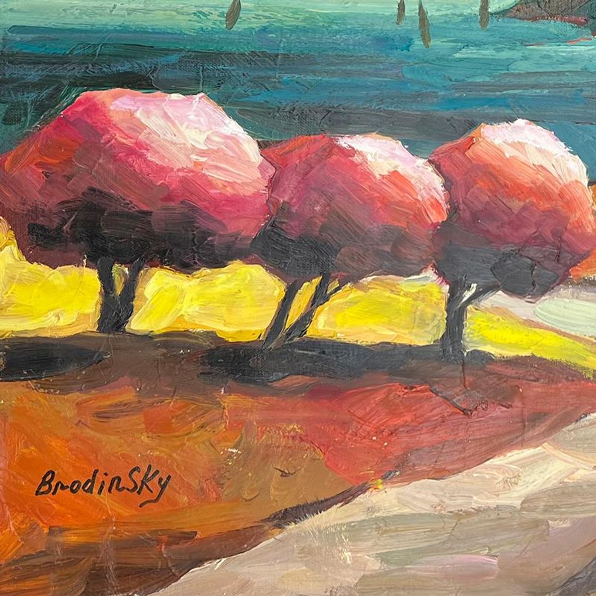 Slava Brodinsky, Hand Signed Original Painting on Canvas with Letter of Authenticity.