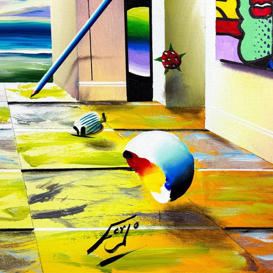 Ferjo, Hand Signed Original Painting on Canvas with Letter of Authenticity.