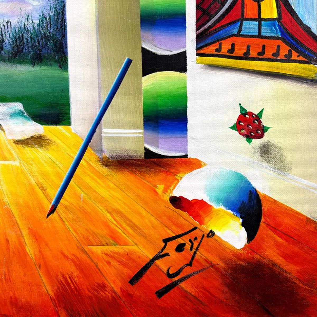 Ferjo, Original Acrylic Painting on Canvas, Hand Signed with Letter of Authenticity.