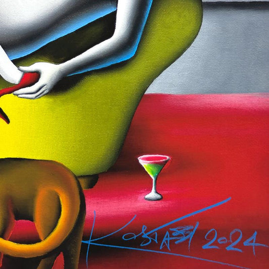 Mark Kostabi, "Perfection at Twilight" Limited Edition, MP Numbered 9/15 and Hand Signed with Letter of Authenticity.