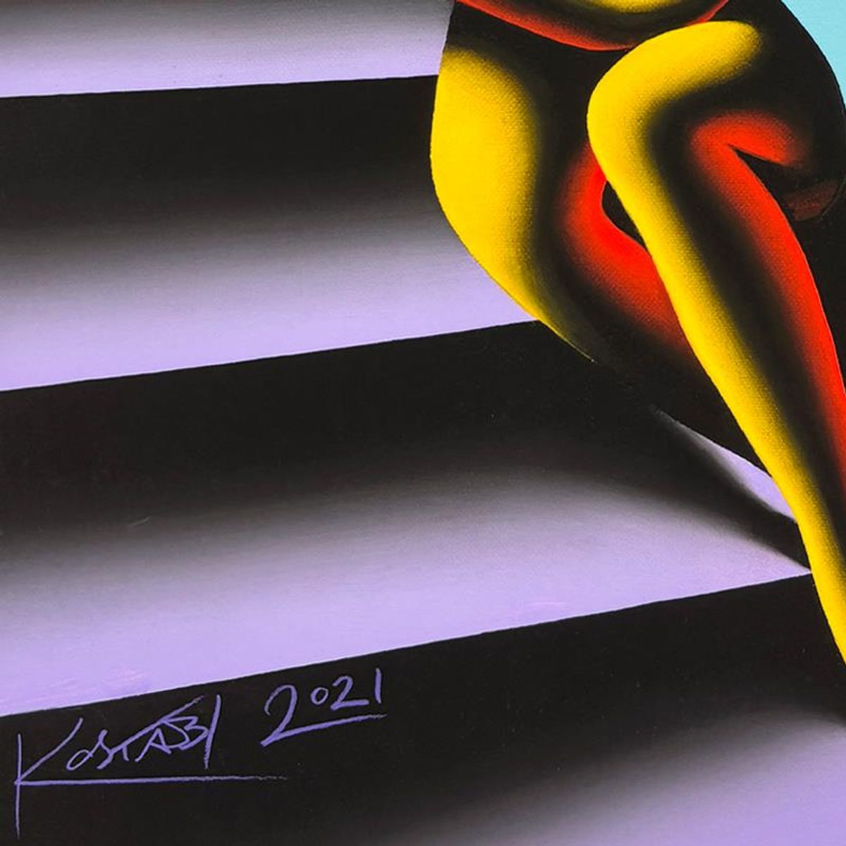 Mark Kostabi, "Metaphysical Meditation" Limited Edition, MP Numbered 9/15 and Hand Signed with Letter of Authenticity.