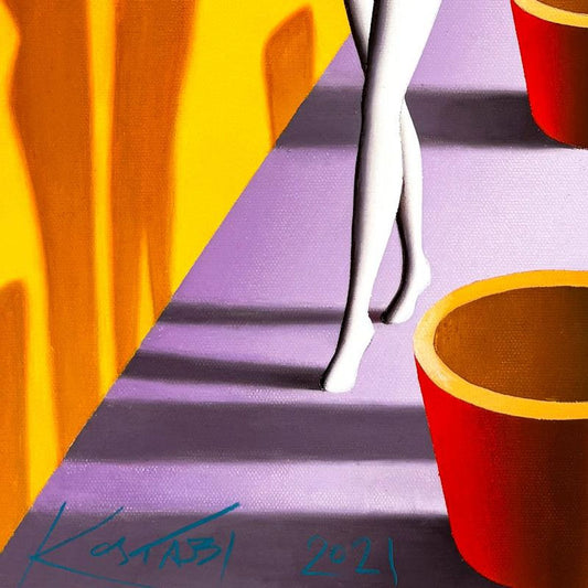 Mark Kostabi, "Love at First Sight" Limited Edition, AP Numbered 9/27 and Hand Signed with Letter of Authenticity.