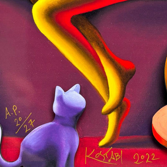 Mark Kostabi, "Twilight Desire" Limited Edition 3D Serigraph on Board, AP Numbered 20/27 and Hand Signed with Letter of Authenticity.