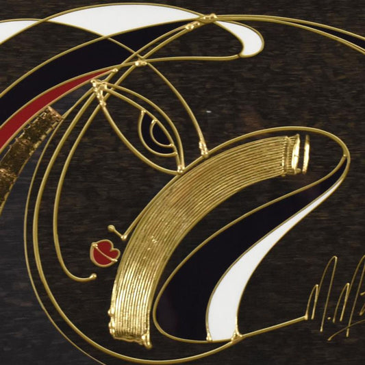 Martiros Manoukian, "Golden Sorrow" Framed Limited Edition Mixed Media Silkscreen, PP Numbered 10/15 and Hand Signed with Letter of Authenticity.