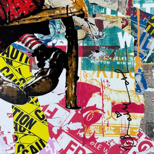 Mr Brainwash, '"Work Well Together" Framed Unique (UNQ) Mixed Media, Hand Signed with Certificate of Authenticity.