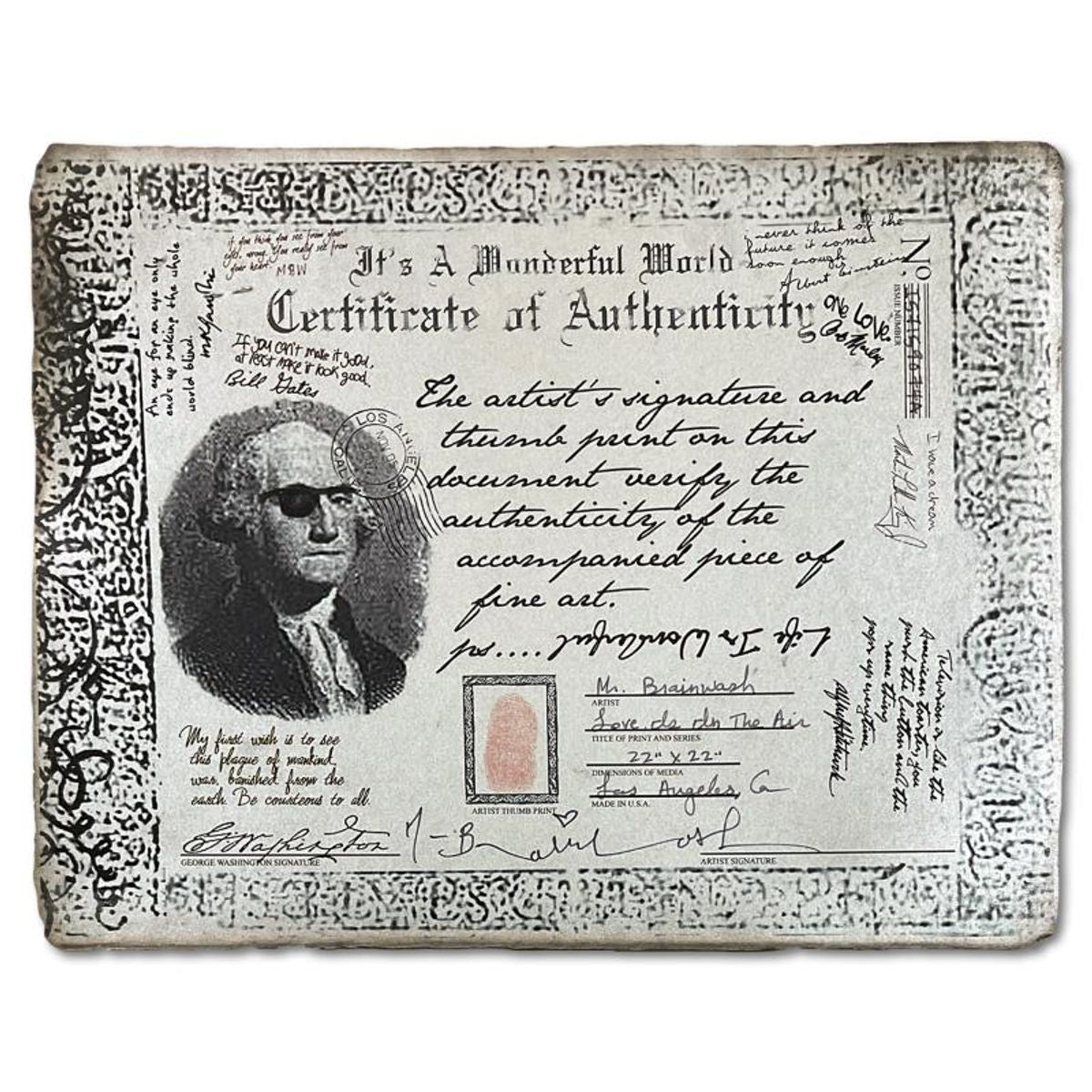 Mr. Brainwash, "Love is in the Air" Framed Mixed Media Original, Hand Signed with Certificate of Authenticity.
