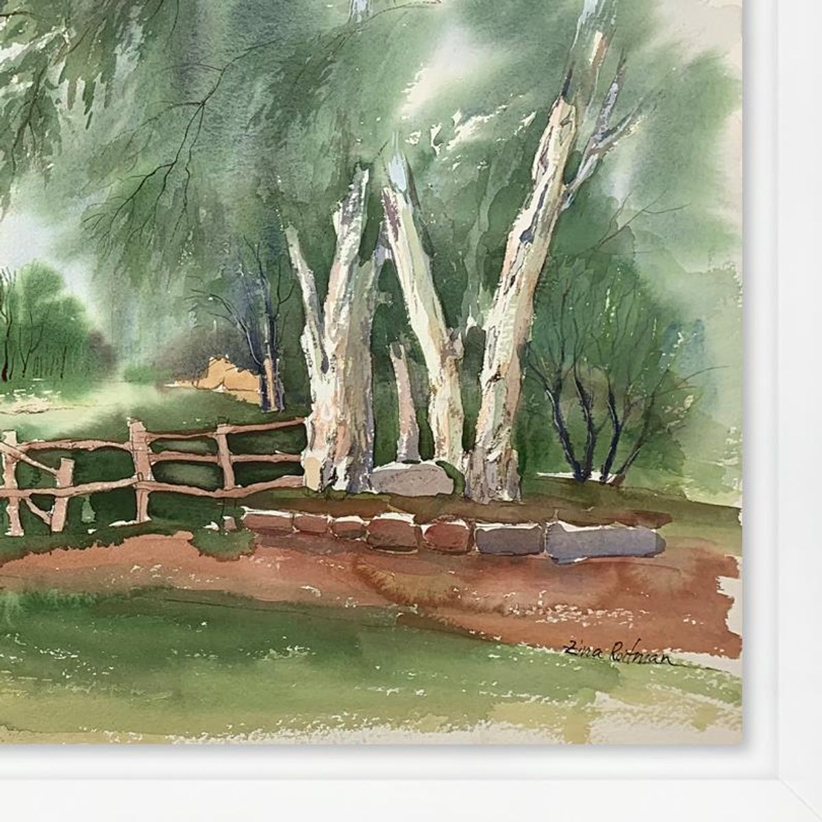 Zina Roitman, Framed Hand Signed Original Painting with Letter of Authenticity.