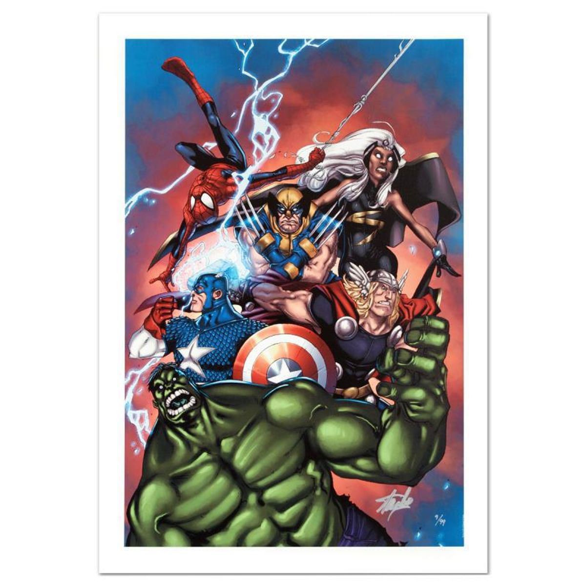 Stan Lee Signed, Marvel Comics Limited Edition Canvas 1/99 "Marvel Adventures: The Avengers #36" with Certificate of Authenticity.