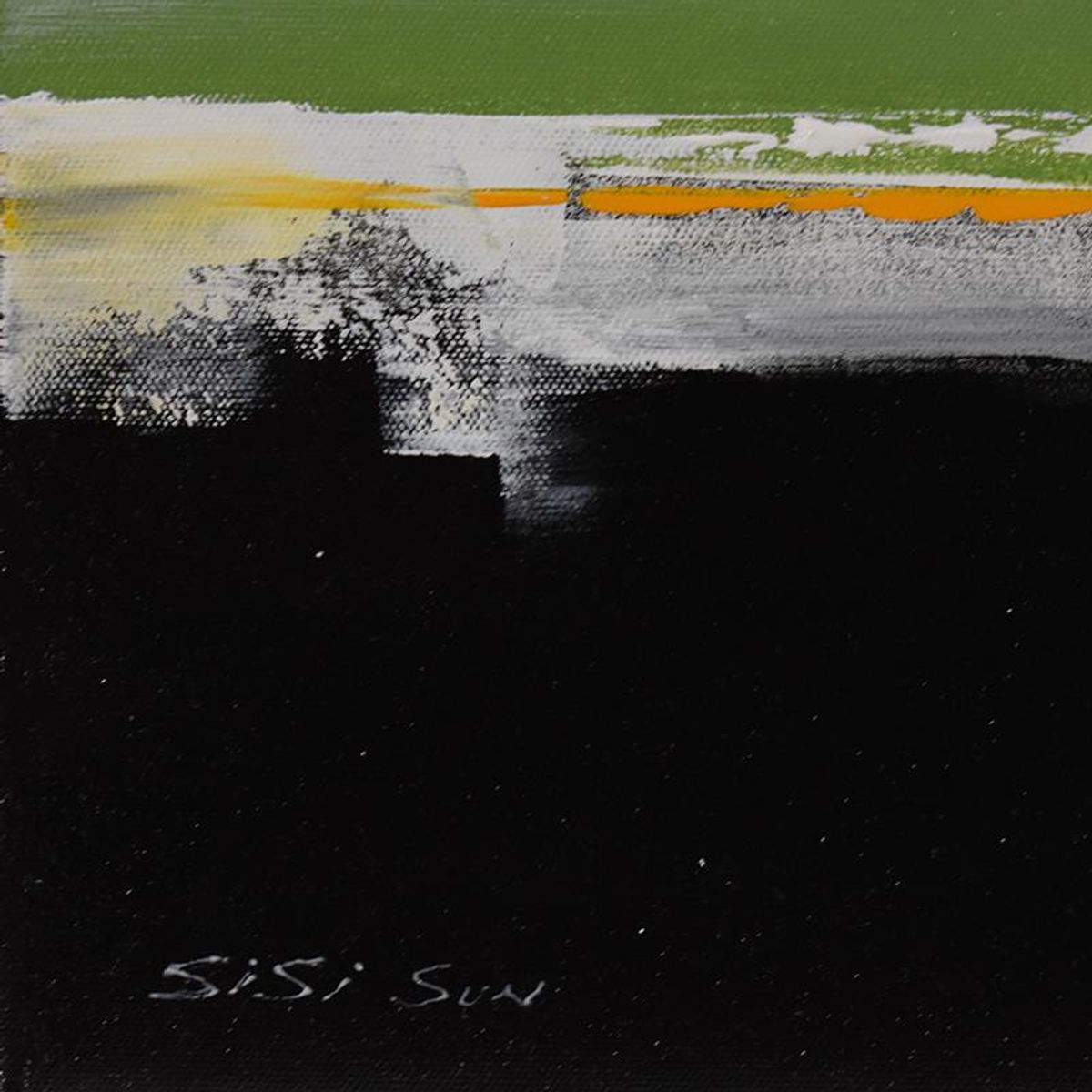 Sisi Sun, "Sun Other Side 1" Original Acrylic Painting on Canvas, Hand Signed with Letter of Authenticity.