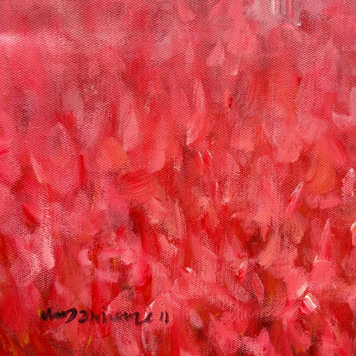 Wang, Original Mixed Media Painting on Canvas, Hand Signed with Letter of Authenticity.