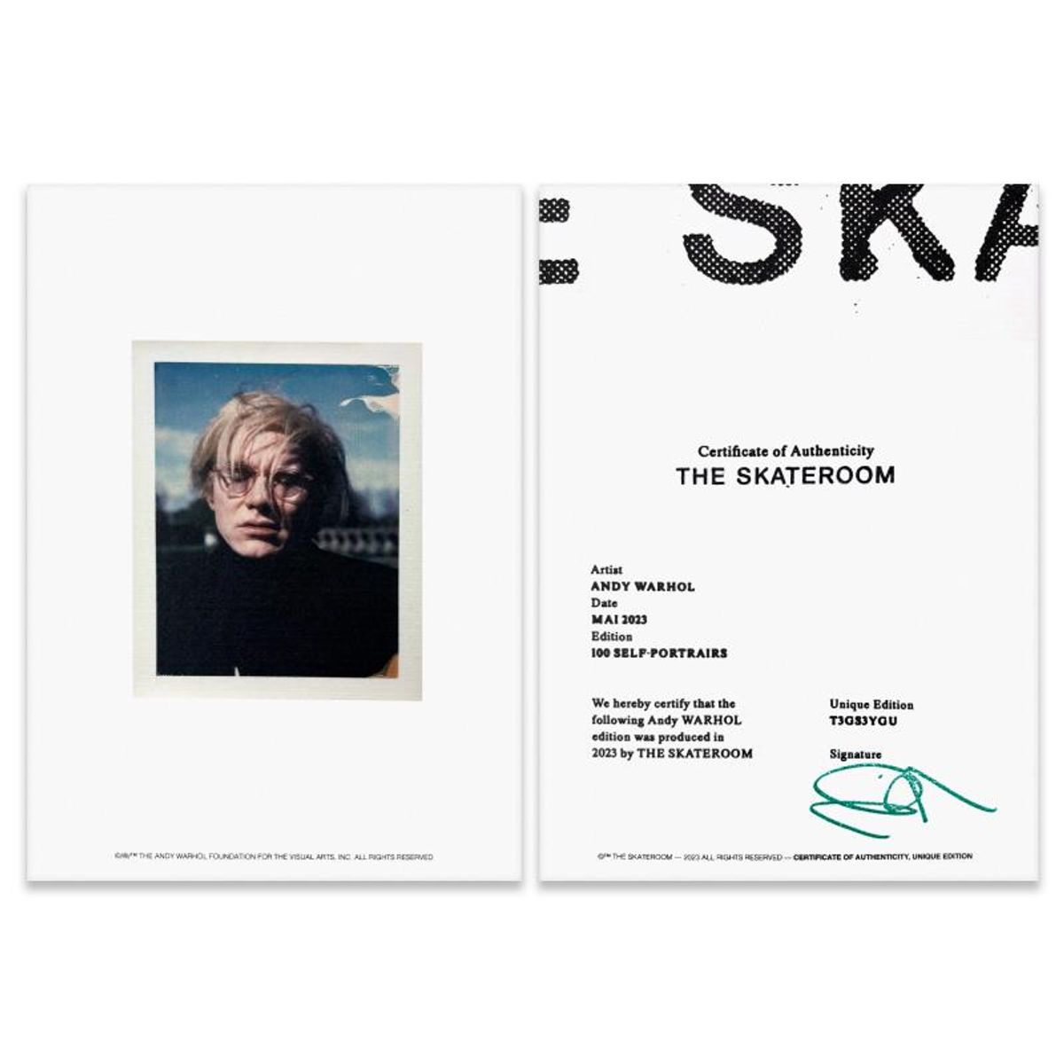 Andy Warhol (1928-1987), "Self-Portrait (Orange)" Framed One-of-a-Kind Unique Edition Skateboard, Signed Inverso with Certificate of Authenticity.