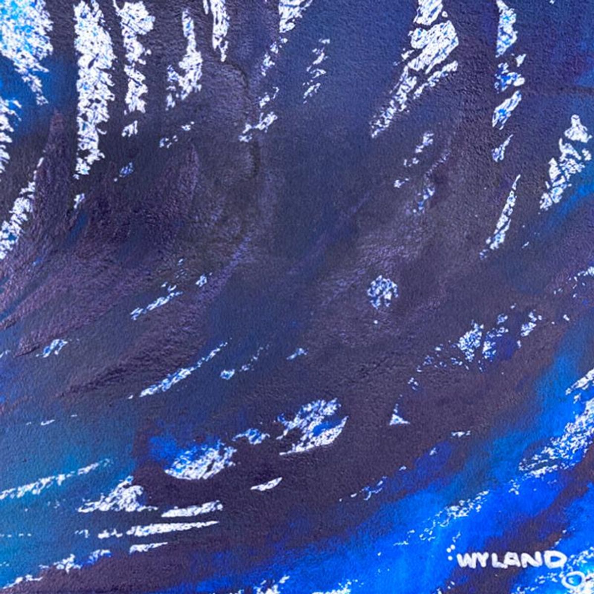 Wyland, "Untitled Abstract" Framed Original Painting on Paper, Hand Signed with Letter of Authenticity.