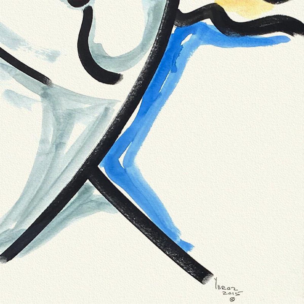 Yuroz, Framed Original Painting, Hand Signed with Letter of Authenticity.