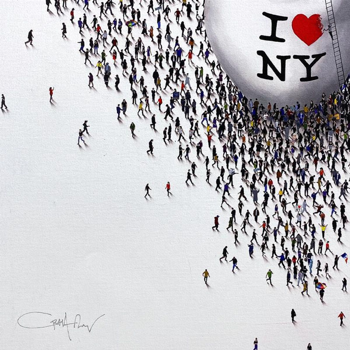 Craig Alan, "Populus: New York Groove" Framed Limited Edition on Canvas, Numbered and Hand Signed with Letter of Authenticity.