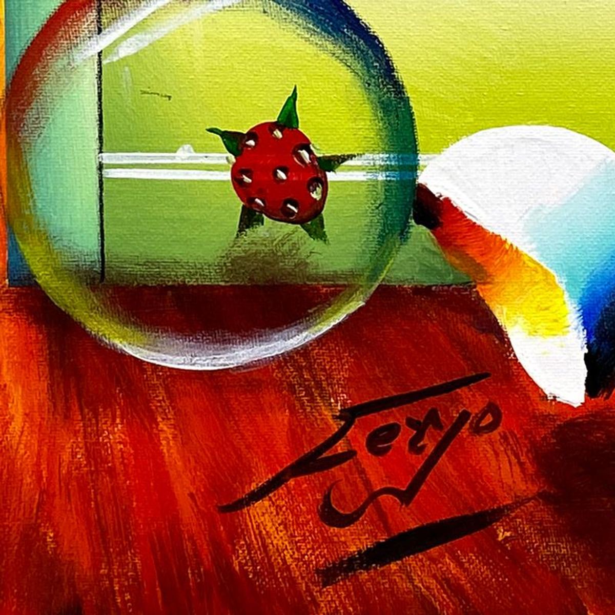 Ferjo, Original Acrylic Painting on Canvas, Hand Signed with Letter of Authenticity.