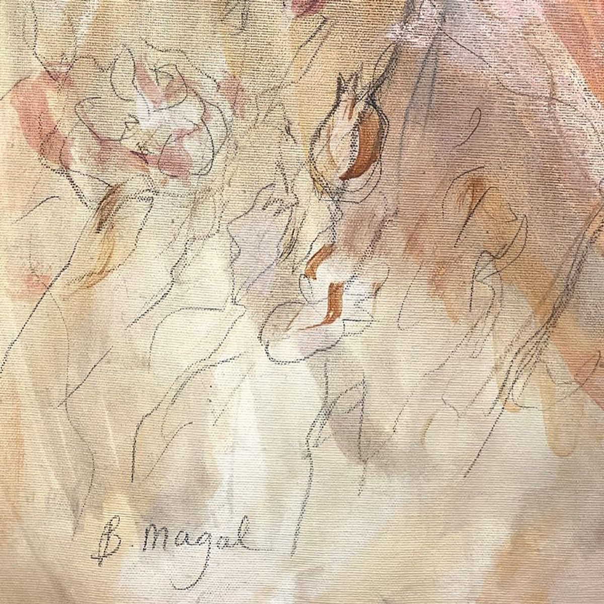 Batia Magal, Original Acrylic Painting on Canvas, Hand Signed with Letter of Authenticity.