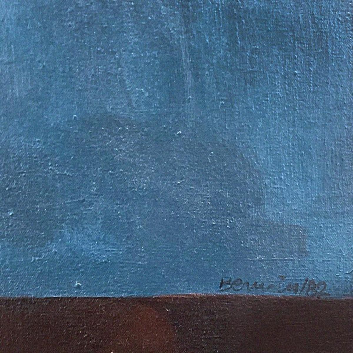Milton Berwin (1925-2023), Original Painting on Canvas (60" x 48"), Dated 1982 and Hand Signed with Letter of Authenticity.