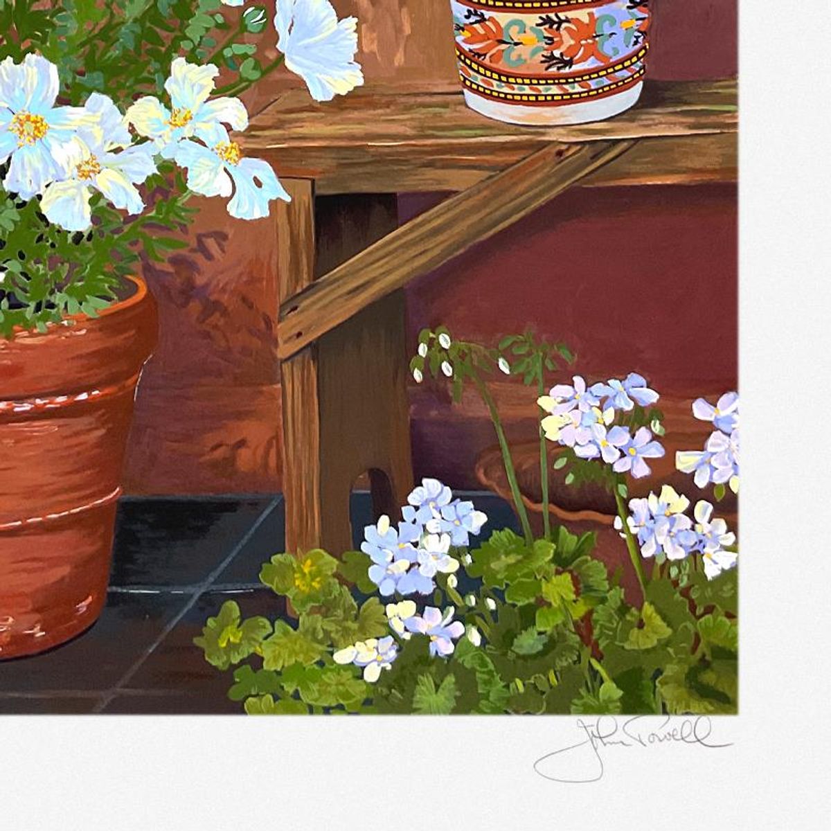 John Powell, "Blue Window" Limited Edition Printer's Proof Serigraph, Numbered 2/21 and Hand Signed with Letter of Authenticity.