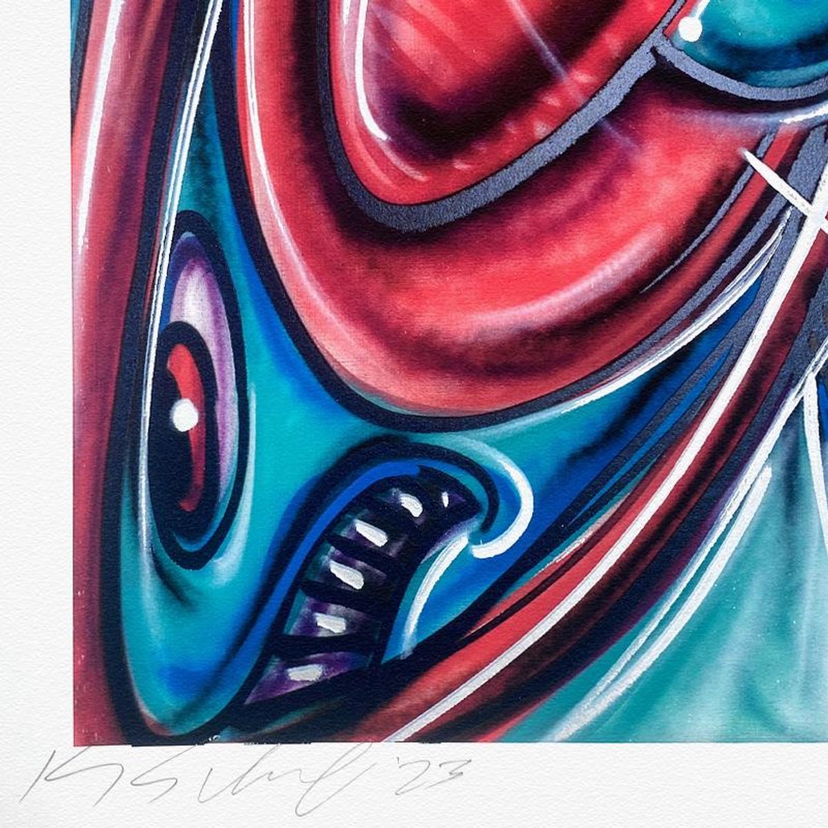 Kenny Scharf, "Newazy" Framed Limited Edition Silkscreen, Numbered and Hand Signed with Letter of Authenticity.