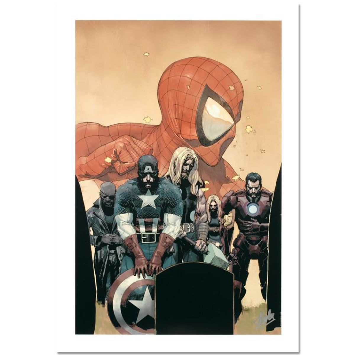 Stan Lee Signed, Marvel Comics "Ultimate Avengers Vs. New Ultimates #6" Limited Edition Canvas 4/10 with Certificate of Authenticity.