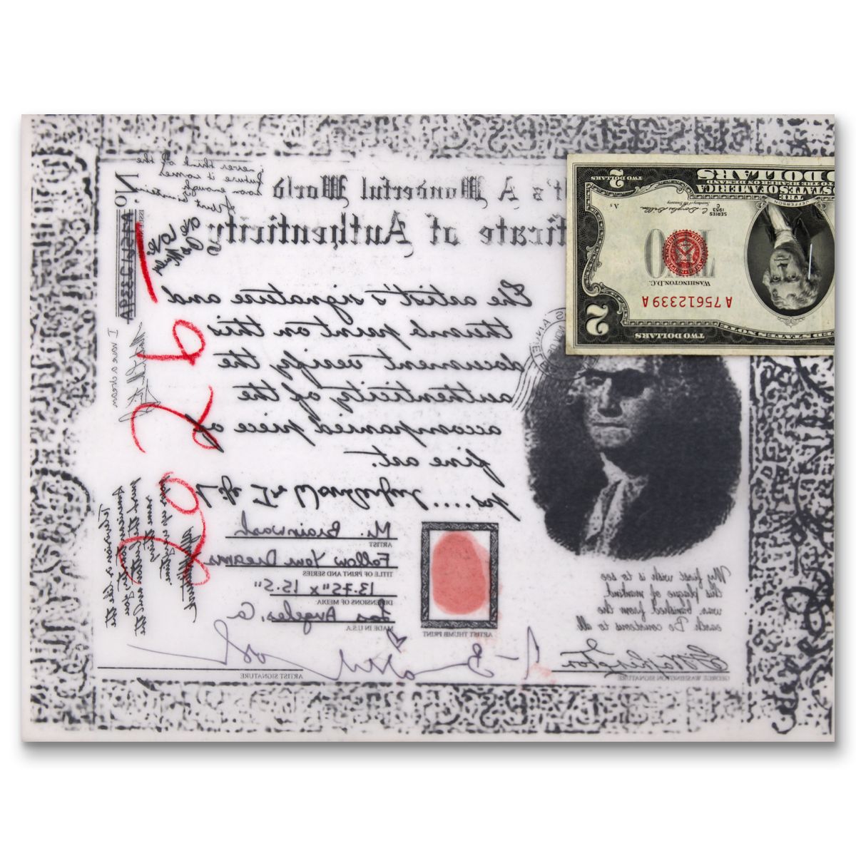Mr. Brainwash- Mixed Media on Acrylic Mirror with Splashed Frame "Follow Your Dreams, 2026"