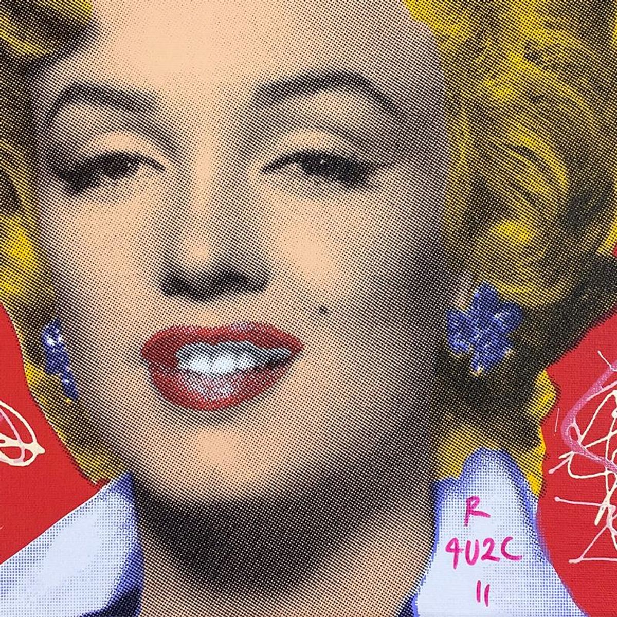 Ringo Daniel Funes, "Marilyn Classic" Framed One-of-a-Kind Mixed Media on Canvas, Hand Signed with Letter of Authenticity.