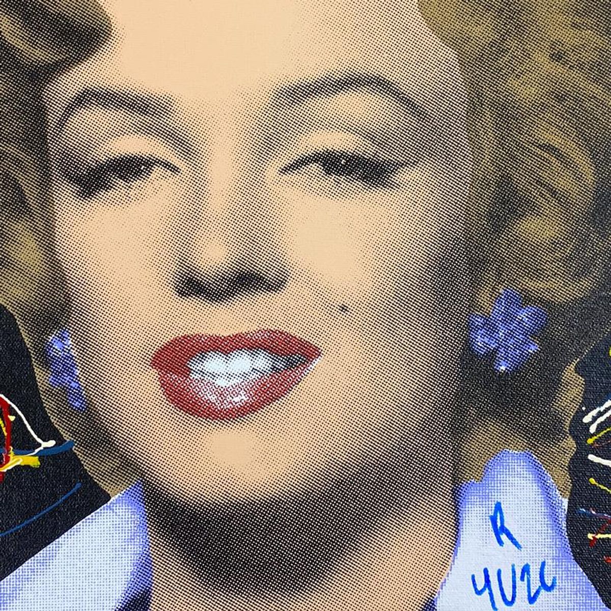 Ringo Daniel Funes, "Marilyn Classic" Framed One-of-a-Kind Mixed Media on Canvas, Hand Signed with Letter of Authenticity.