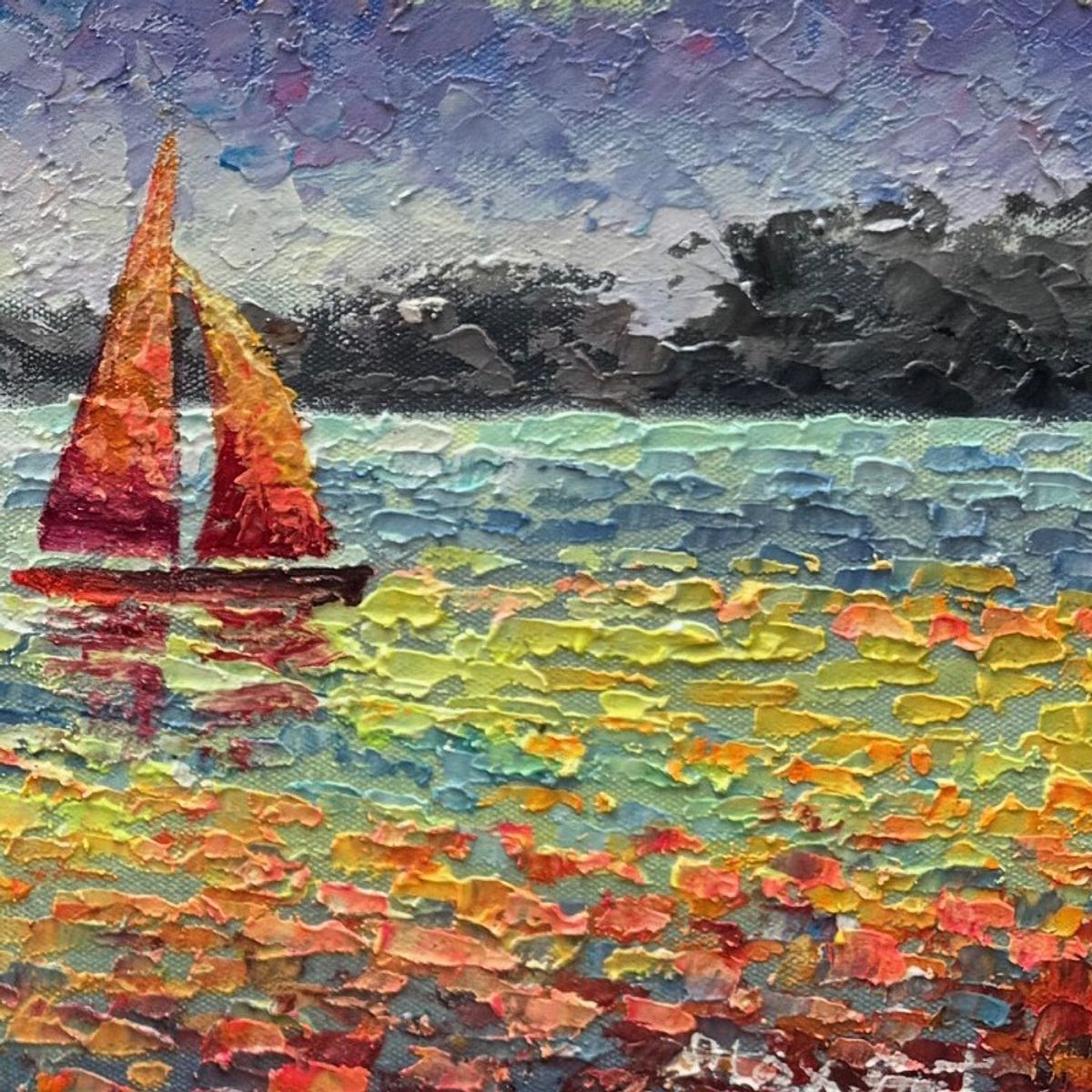 Alexander Antanenka, "Twilight Voyage" Hand Signed Original Painting on Canvas with Letter of Authenticity.