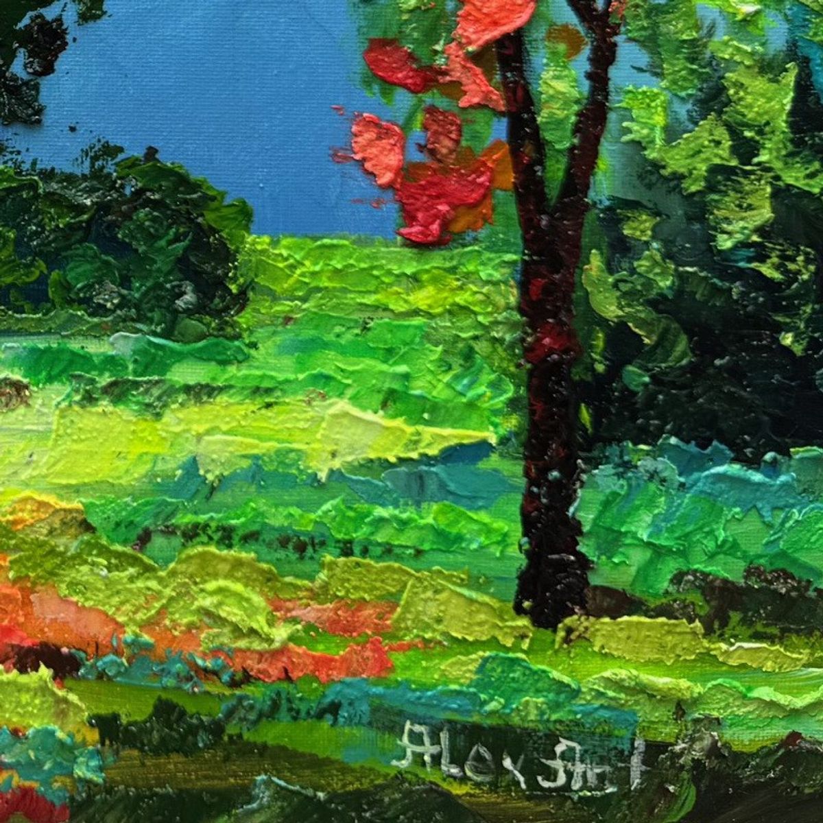 Alexander Antanenka, "The Kiss Of Autumn" Hand Signed Original Painting on Canvas with Letter of Authenticity.