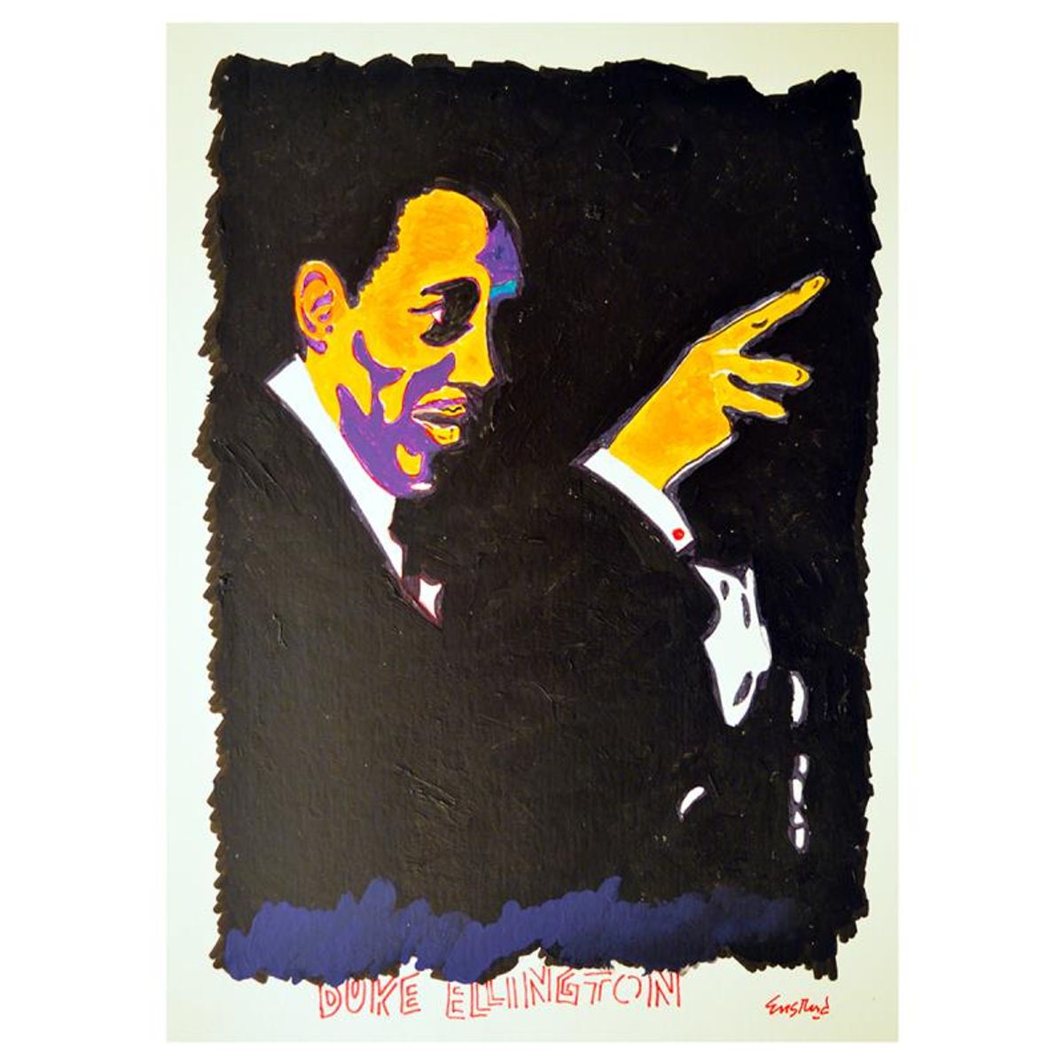 Wayne Ensrud, "Ellington" Hand Signed Original Painting with Letter of Authenticity.