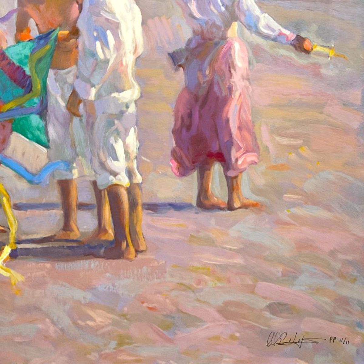 Don Hatfield, "Flying Kites" Limited Edition Printer's Proof on Canvas, Numbered 11/11 and Hand Signed with Letter of Authenticity. (Disclaimer)