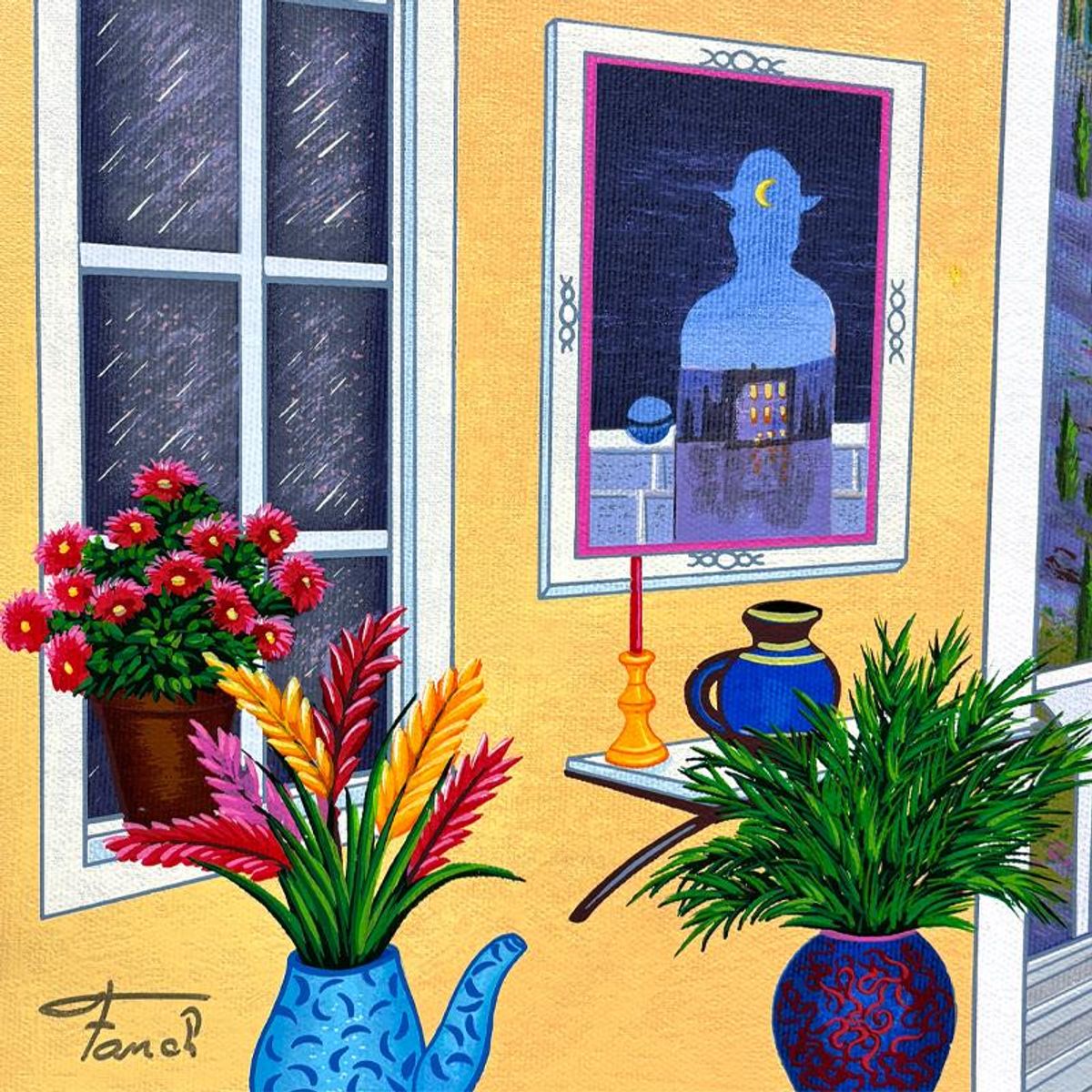 Fanch Ledan, "Summer Night in Aculpoco" Limited Edition Serigraph on Canvas, AP Numbered and Hand Signed with Certificate of Authenticity.