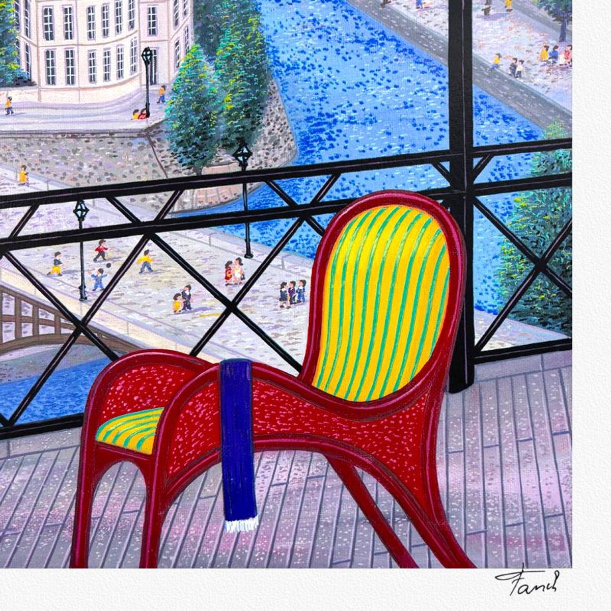 Fanch Ledan, "Over Ile St.Louis" Limited Edition Serigraph, AP Numbered and Hand Signed with Letter of Authenticity.