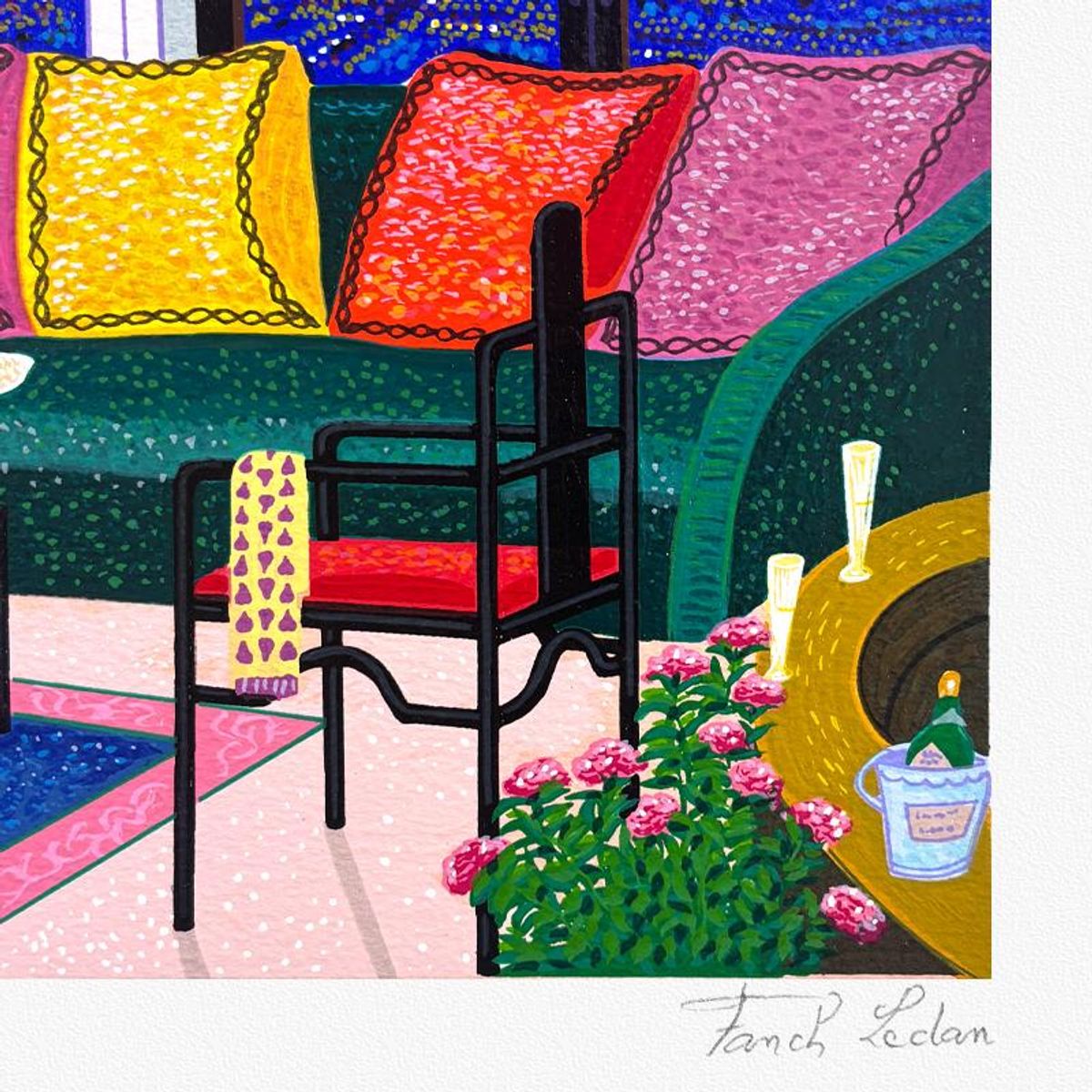 Fanch Ledan, "A N.Y. Night in L.A." Limited Edition Serigraph, AP Numbered and Hand Signed with Letter of Authenticity.