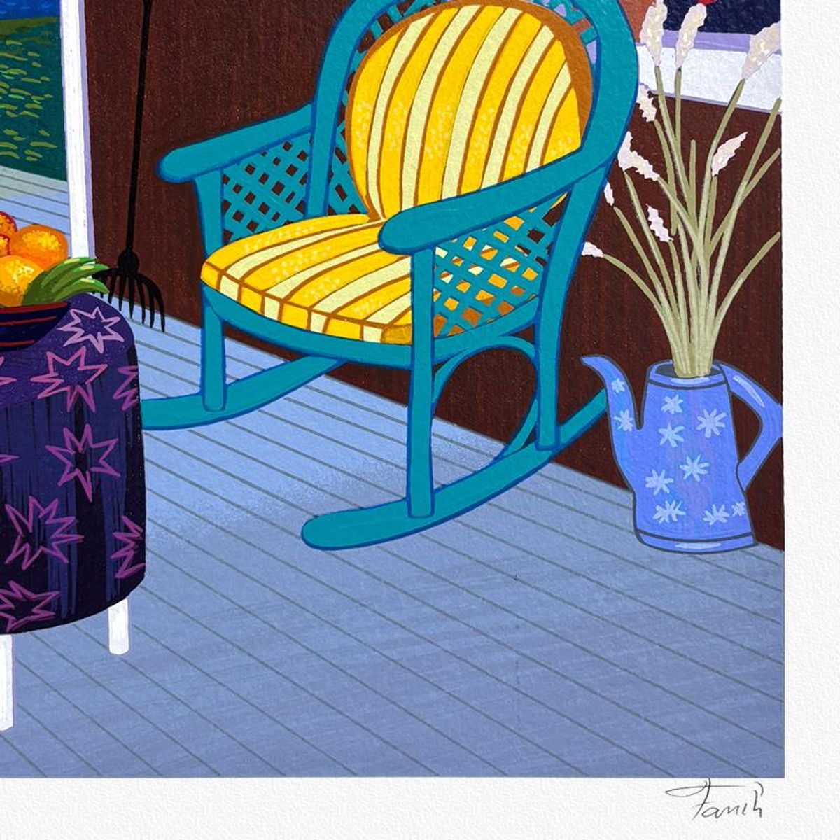Fanch Ledan, "New England Villa" Limited Edition Serigraph, Numbered and Hand Signed with Letter of Authenticity.