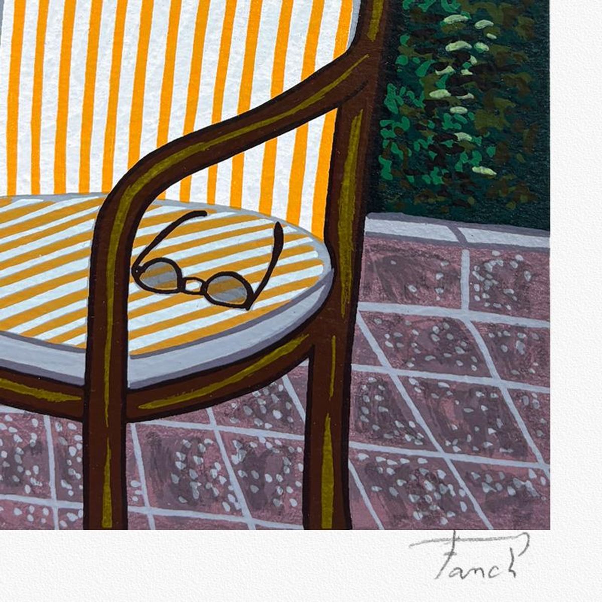 Fanch Ledan, "Aperitif by the Seine" Limited Edition Serigraph, AP Numbered and Hand Signed with Letter of Authenticity.