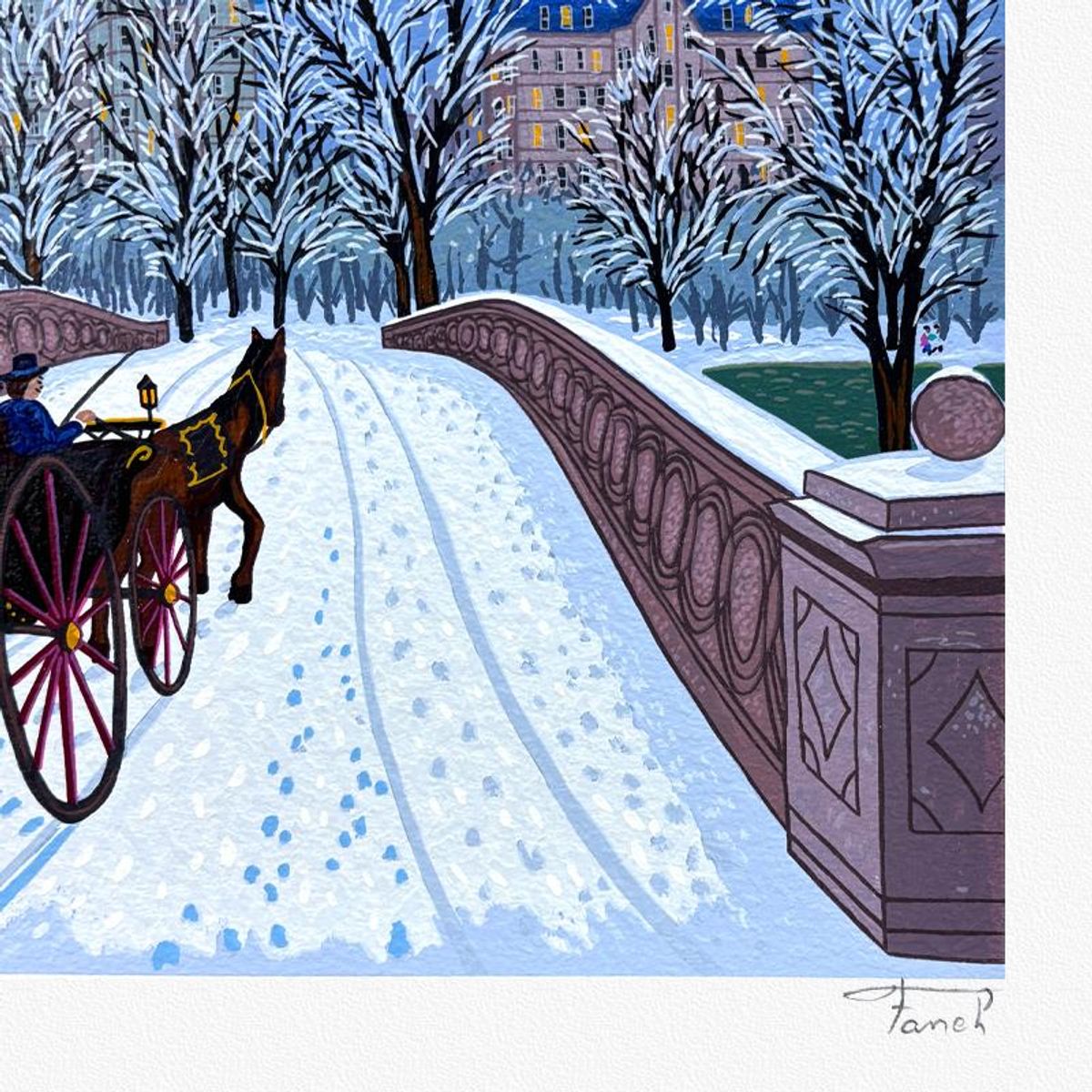 Fanch Ledan, "Romantic Promenade" Limited Edition Serigraph, AP Numbered and Hand Signed with Letter of Authenticity.