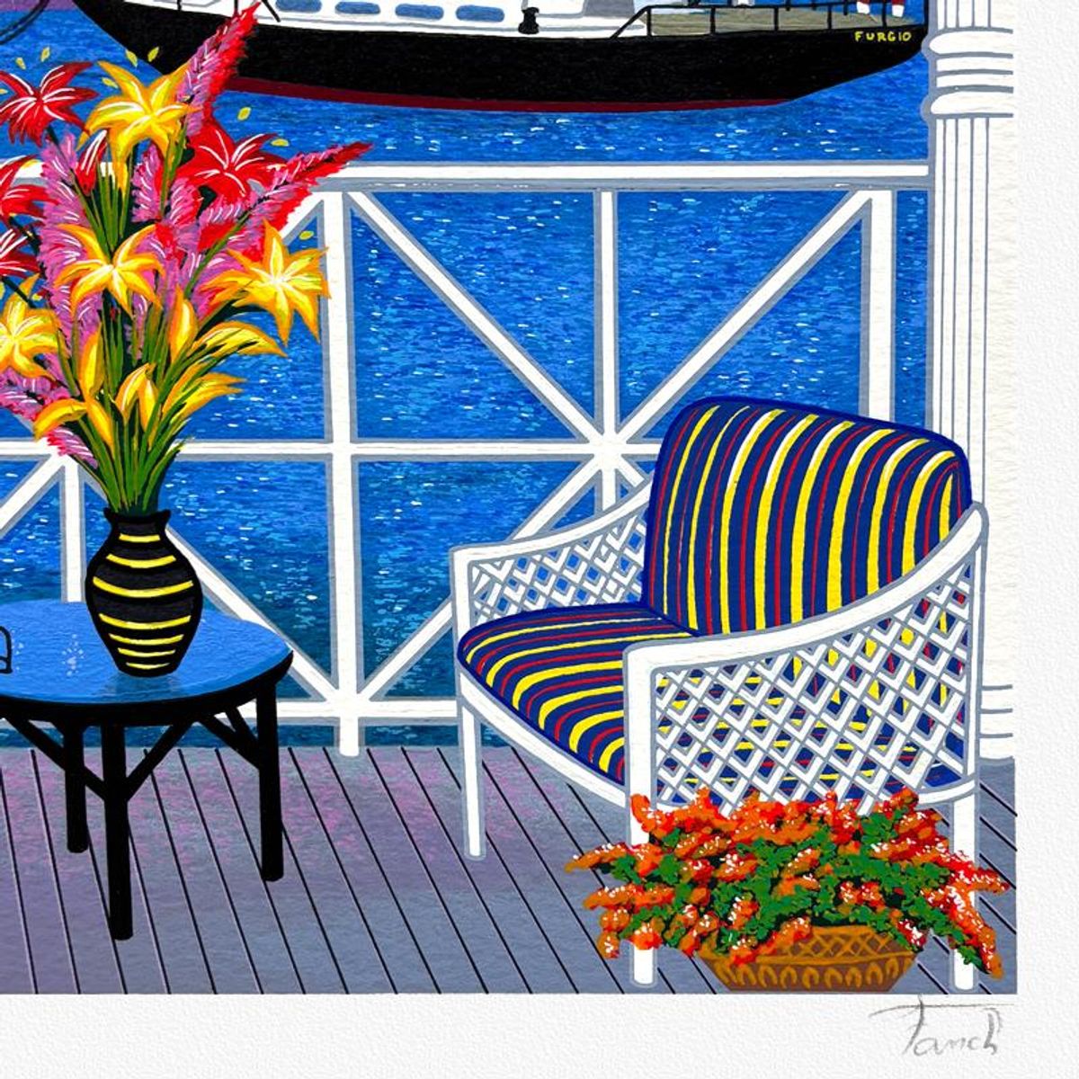 Fanch Ledan, "East Coast Atmosphere II" Limited Edition Serigraph, AP Numbered and Hand Signed with Letter of Authenticity.