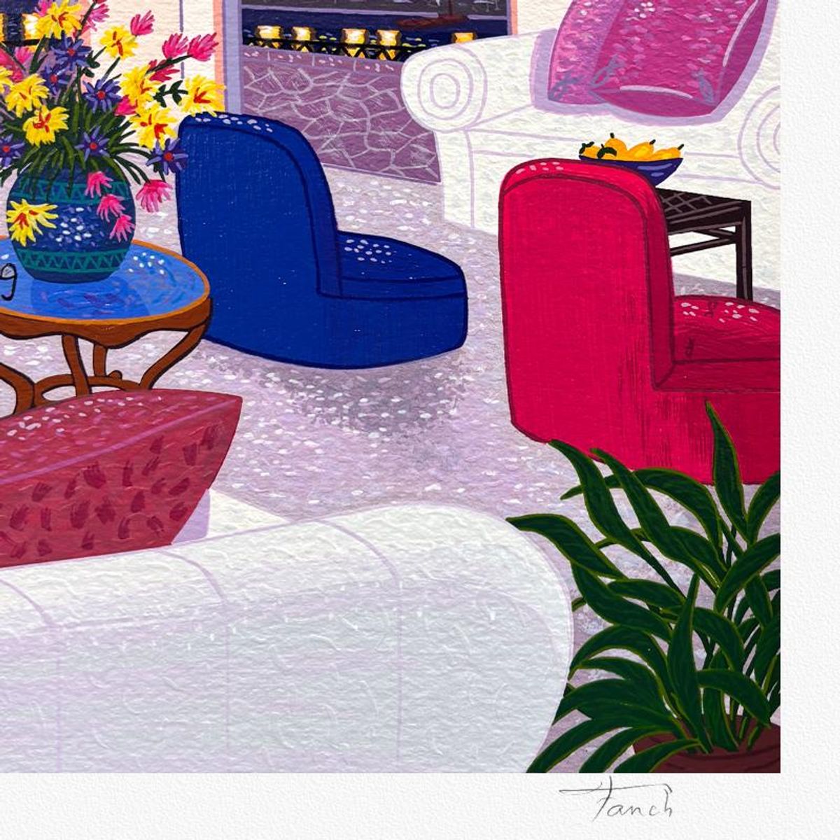 Fanch Ledan, "Magical Moonlit Night" Limited Edition Serigraph, Numbered and Hand Signed with Letter of Authenticity.