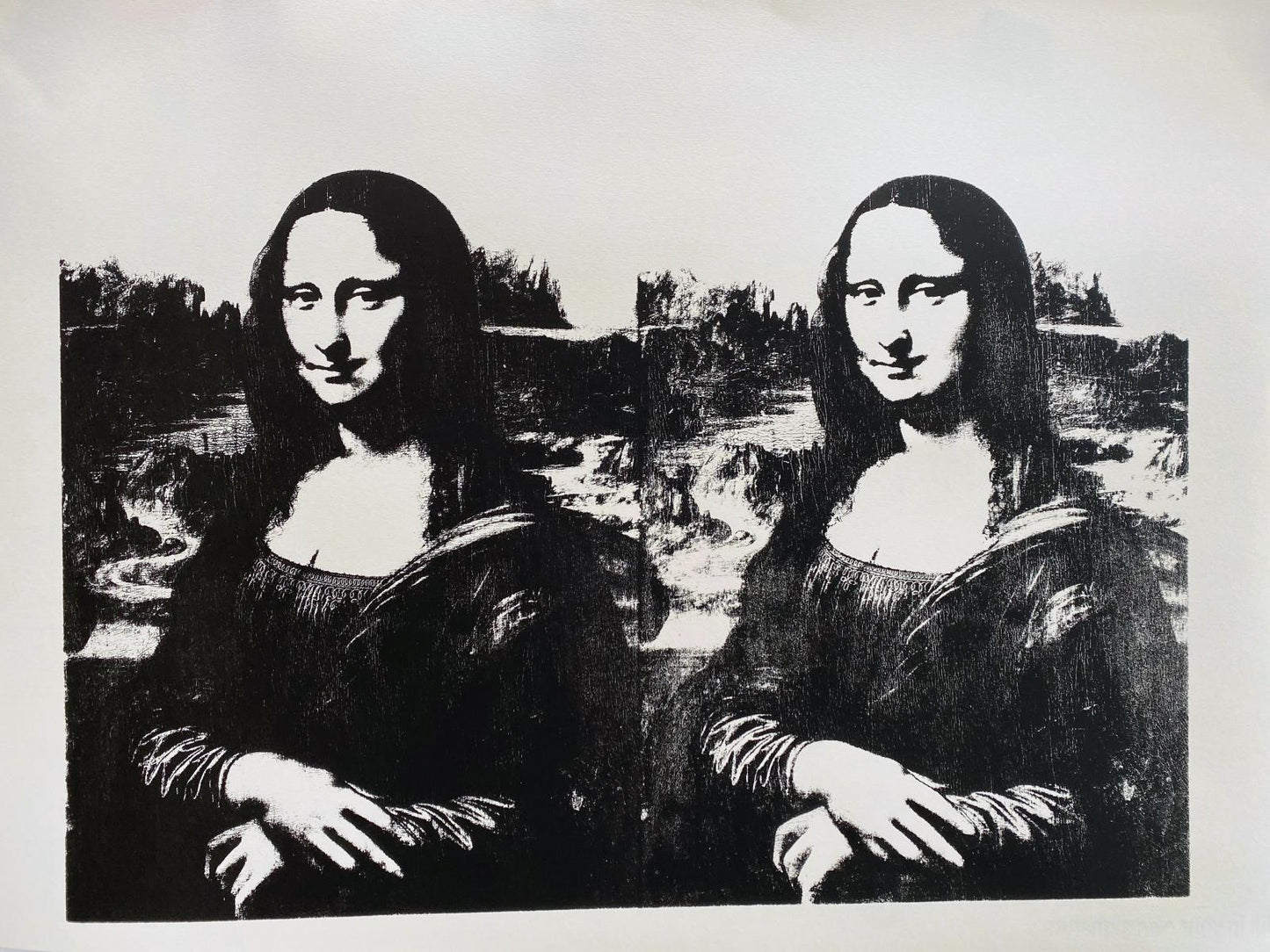 After Andy Warhol- SIlkscreen on Vellum Paper "Mona Lisa #5"