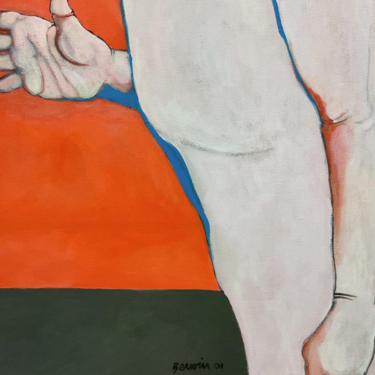 Milton Berwin (1925-2023), Original Painting on Canvas (66" x 52"), Hand Signed with Letter of Authenticity.