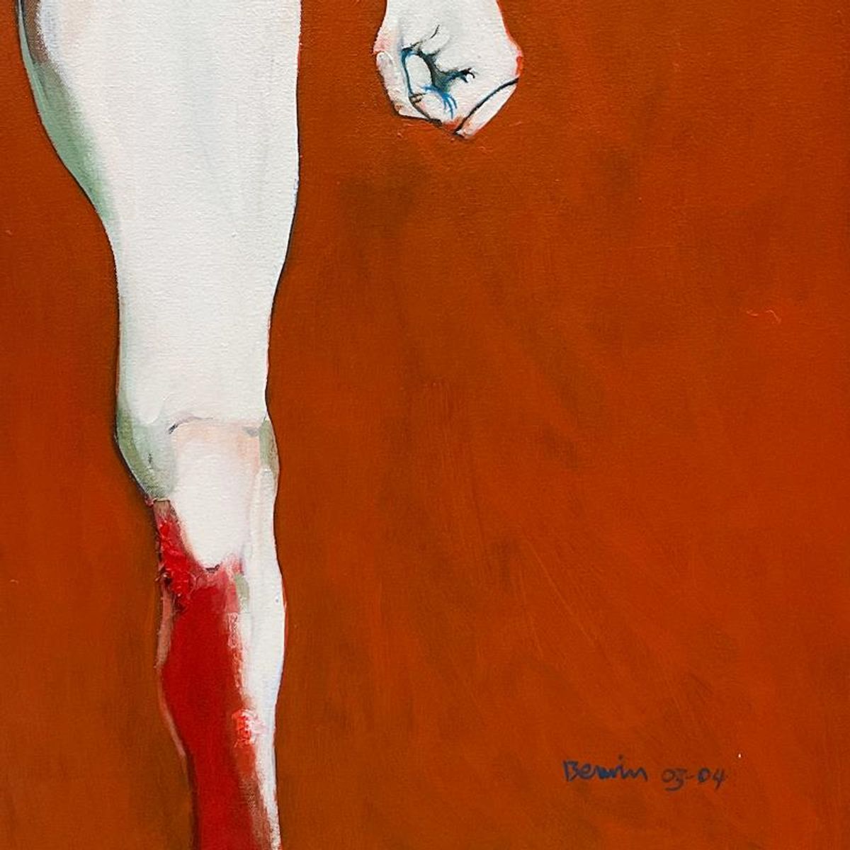 Milton Berwin (1925-2023), Original Painting on Canvas (66" x 52"), Hand Signed with Letter of Authenticity.