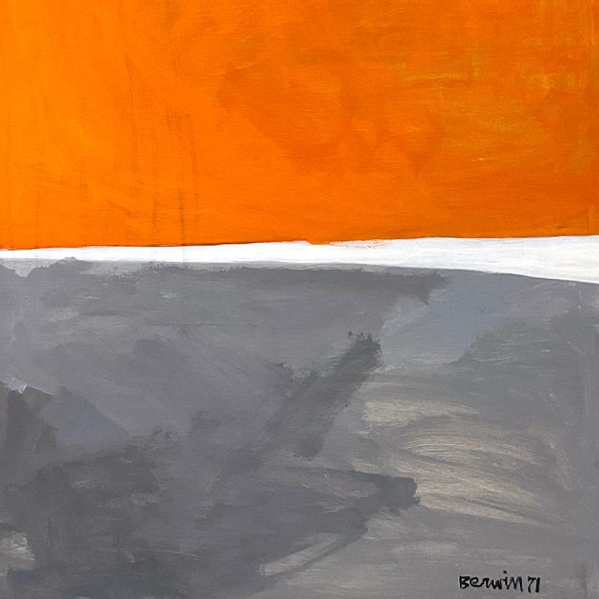 Milton Berwin (1925-2023), Original Painting on Canvas (60" x 45"), Dated 1971 and Hand Signed with Letter of Authenticity.